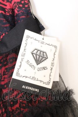 画像2: ALGONQUINS / スカルゼブラ柄イレヘムミニスカート  レッド×ブラック O-26-03-04-053-AL-SK-IG-OS