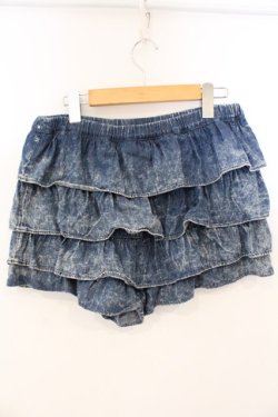 画像2: Candy Stripper / デニム風プリントティアードスカパン 2 インディゴ O-26-03-04-054-PU-PA-IG-OS