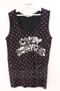 Candy Stripper / ロゴドットタンクトップ F ブラック×ピンク O-26-03-04-055-PU-TO-IG-OS