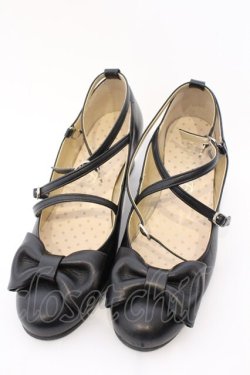 画像1: Leur Getter / 本革クロスストラップシューズ 23.5cm クロ O-26-03-04-008-LU-SH-OW-OS