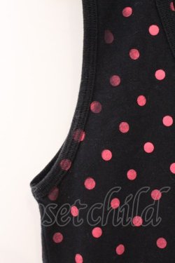 画像2: Candy Stripper / ロゴドットタンクトップ F ブラック×ピンク O-26-03-04-055-PU-TO-IG-OS