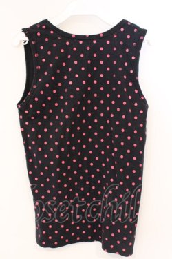 画像3: Candy Stripper / ロゴドットタンクトップ F ブラック×ピンク O-26-03-04-055-PU-TO-IG-OS