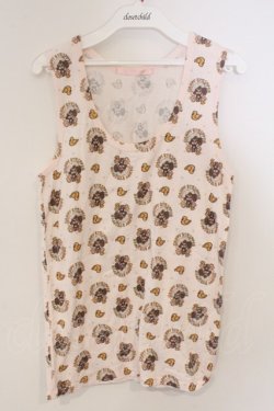 画像1: Candy Stripper / キャラクター総柄タンクトップ F ピンク O-26-03-04-058-PU-TO-IG-OS