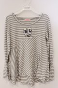 Candy Stripper / マウスワッペンボーダーカットソー 2 グレー O-26-03-04-063-PU-TO-IG-OS