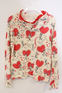 画像3: Candy Stripper / うさぎ柄ジップパーカー F アイボリー O-26-03-04-069-PU-TO-IG-OS