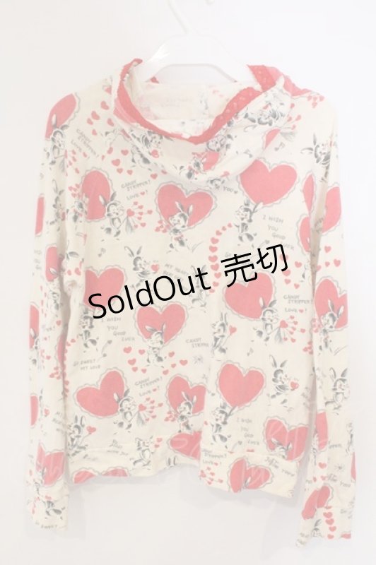 画像3: Candy Stripper / うさぎ柄ジップパーカー F アイボリー O-26-03-04-069-PU-TO-IG-ZT369 (3)