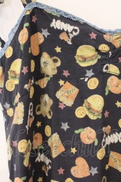 画像2: Candy Stripper / ハンバーガー柄オールインワン  クロ O-26-03-04-070-PU-OP-IG-OS