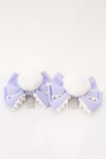 画像1: Angelic Pretty / うさぎのしっぽコーム  ラベンダー O-26-03-04-011-AP-AC-IG-ZT639-F005 (1)