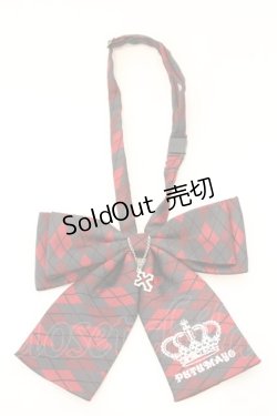画像1: PUTUMAYO / トランプ王冠リボンタイ  レッド×ブラック O-26-03-04-015-PT-ZA-IG-OS