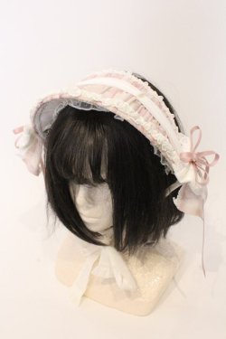 画像1: Hoshibako Works / フルール・ド・シフォン ハーフボンネット  ピンク O-26-03-04-027-LO-AC-IG-OS