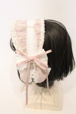 画像2: Hoshibako Works / フルール・ド・シフォン ハーフボンネット  ピンク O-26-03-04-027-LO-AC-IG-OS