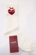 PINK HOUSE / ロゴ入りハートモチーフソックス  アイボリー O-26-03-04-004-LO-ZA-OW-OS
