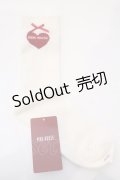 PINK HOUSE / ロゴ入りハートモチーフソックス  アイボリー O-26-03-04-004-LO-ZA-OW-OS