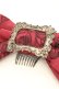 画像2: Sheglit / "Bell Rose"リボンコーム  ワイン O-26-03-05-009-EL-AC-OW-OS (2)