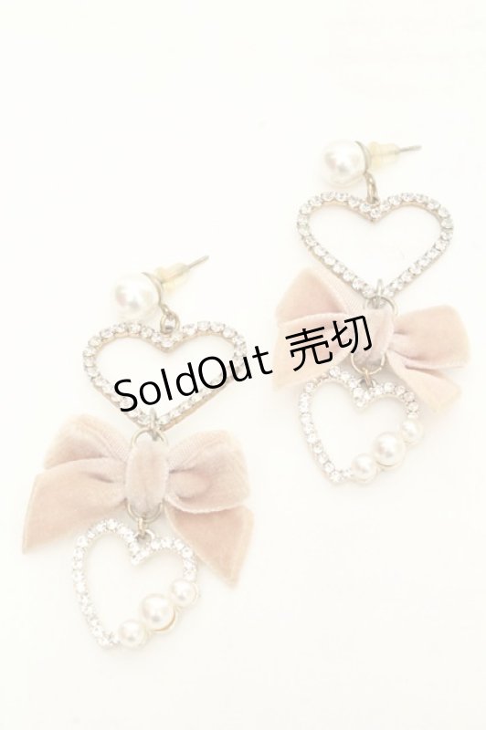 画像1: LIZ LISA / ハートリボンピアス  ピンク O-26-03-05-011-LO-AC-IG-ZT651-F001 (1)