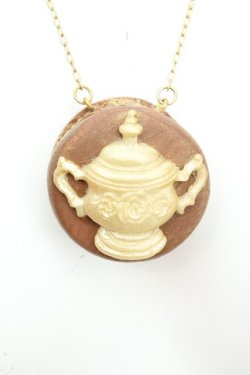 画像1: swantalor / sugar pot macaron necklace（シュガーポットマカロンネックレス）  ブラウン O-26-03-05-014-PU-AC-IG-OS