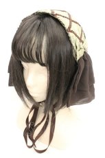画像1: metamorphose / Time lag worldヘッドドレス  オリーブグリーン O-26-03-05-023-ME-AC-OW-ZT486-F007 (1)