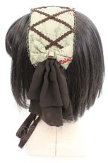 画像3: metamorphose / Time lag worldヘッドドレス  オリーブグリーン O-26-03-05-023-ME-AC-OW-ZT486-F007 (3)