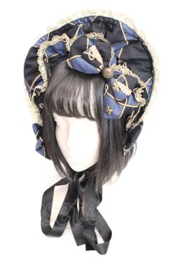 画像1: metamorphose / 主の書斎ハーフボンネット  アオ系 O-26-03-05-024-ME-AC-OW-OS