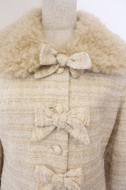 画像2: PINK HOUSE / ファー使いファンシーツイードジャケット  キナリ系 O-26-03-06-035-LO-JA-IG-OS