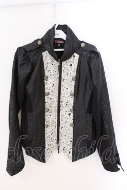 画像1: Qutie Frash / ナポレオンジャケット L ブラック×シルバー O-26-03-06-036-QU-BL-IG-OS