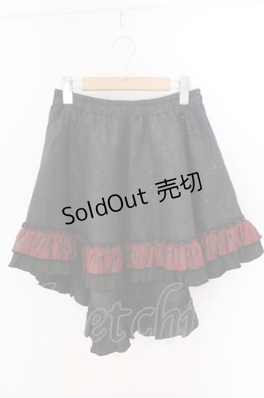 画像1: Qutie Frash / 2022プレミアム黒華 パニエスカート  ブラック×レッド O-26-03-06-037-QU-SK-IG-OS (1)