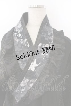 画像2: Qutie Frash / フリル着物カーディガン  ブラック×ゴールド O-26-03-06-041-QU-TO-IG-OS