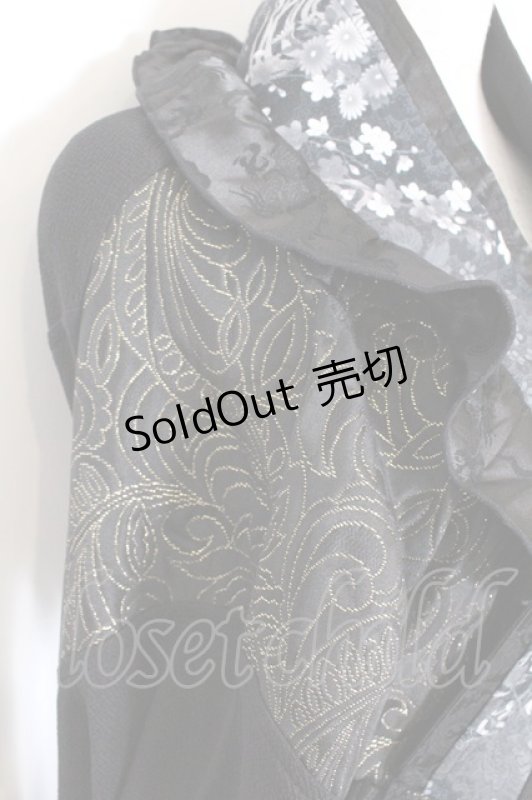 画像3: Qutie Frash / フリル着物カーディガン  ブラック×ゴールド O-26-03-06-041-QU-TO-IG-OS (3)