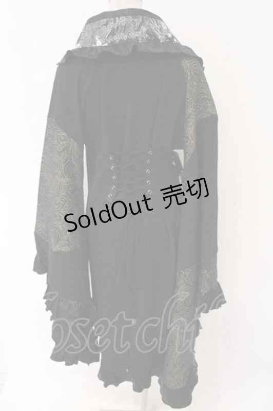 画像4: Qutie Frash / フリル着物カーディガン  ブラック×ゴールド O-26-03-06-041-QU-TO-IG-OS (4)