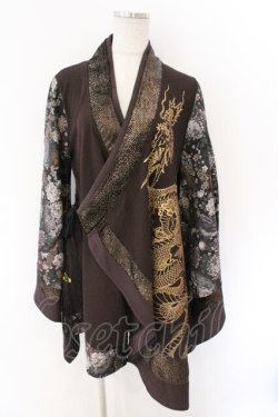 画像1: Qutie Frash / 着物カーデ  ブラウン O-26-03-06-042-QU-TO-IG-OS