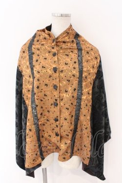 画像1: Qutie Frash / 万能ポンチョ  ブラウン×グリーン×イエロー系 O-26-03-06-051-QU-TO-IG-OS