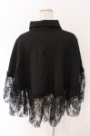 画像2: Qutie Frash / 2022-黒華-レースポンチョ  ブラック O-26-03-06-053-QU-JA-IG-OS (2)
