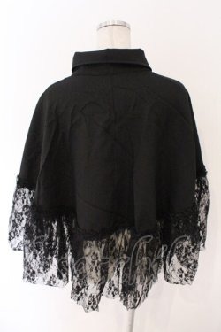 画像2: Qutie Frash / 2022-黒華-レースポンチョ  ブラック O-26-03-06-053-QU-JA-IG-OS