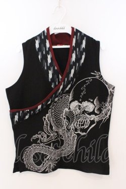 画像1: Qutie Frash / 2021プレミアム銀麗-GINREI-インナータンクT  ブラック×矢絣柄 O-26-03-06-054-QU-TO-IG-OS