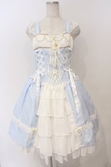 BABY,THE STARS SHINE BRIGHT / ミカエルの祝福ジャンパースカート  サックス×シロ O-26-03-06-006-BA-OP-IG-OS