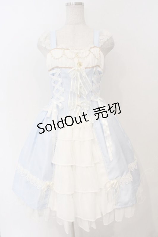 画像1: BABY,THE STARS SHINE BRIGHT / ミカエルの祝福ジャンパースカート  サックス×シロ O-26-03-06-006-BA-OP-IG-OS (1)