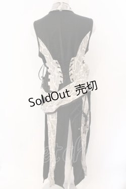 画像2: Qutie Frash / ベルトロングベスト  ホワイト×ブラック O-26-03-06-060-QU-TO-IG-OS