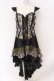 画像1: Qutie Frash / コルセット風キャミワンピース  ブラック×ゴールド O-26-03-06-062-QU-OP-IG-OS (1)