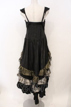 画像2: Qutie Frash / コルセット風キャミワンピース  ブラック×ゴールド O-26-03-06-062-QU-OP-IG-OS