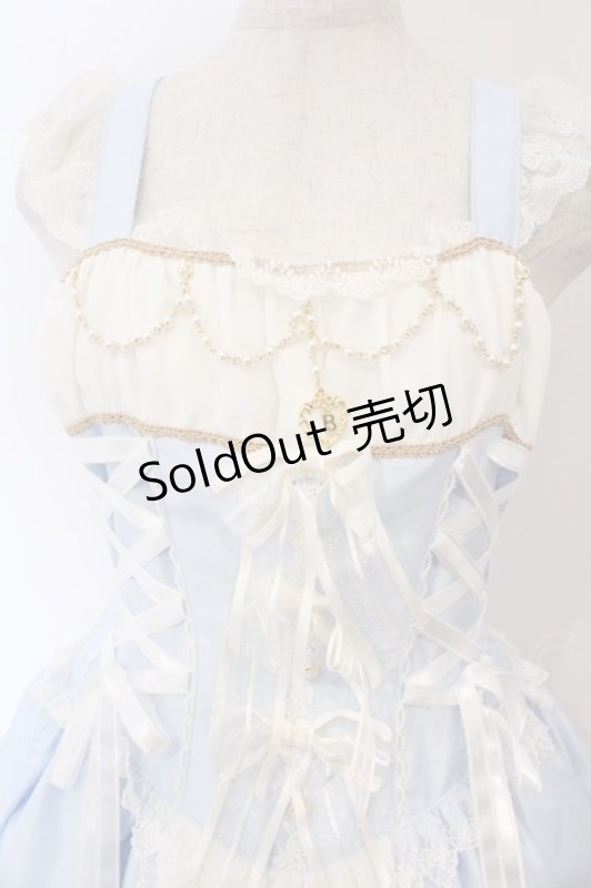 画像2: BABY,THE STARS SHINE BRIGHT / ミカエルの祝福ジャンパースカート  サックス×シロ O-26-03-06-006-BA-OP-IG-OS (2)