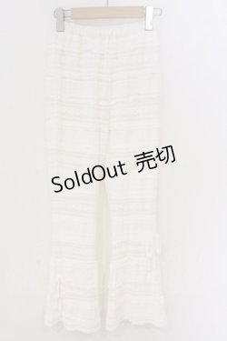 画像1: merry jenny / リボンレースフレアパンツ  シロ O-26-03-06-066-LO-PA-IG-OS