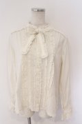 PINK HOUSE / はしごレースリボンブラウス  アイボリー O-26-03-06-070-LO-BL-IG-OS