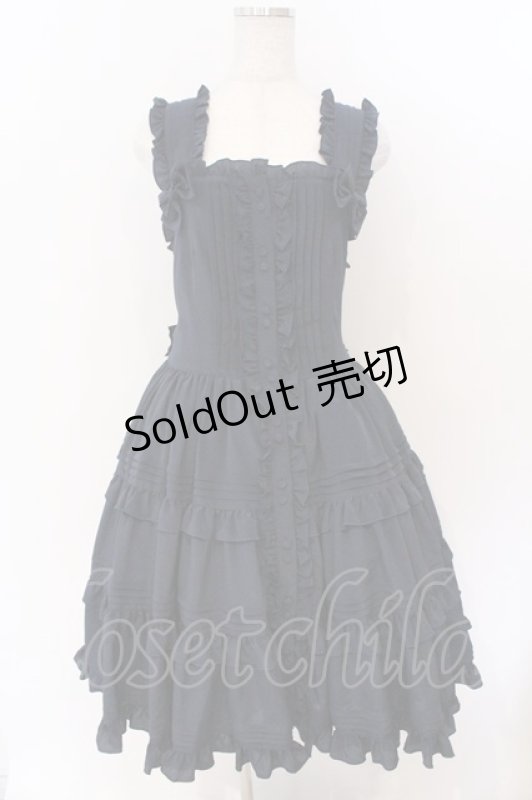 画像1: metamorphose / ピンタックティアードジャンパースカート  ネイビー O-26-03-06-008-ME-OP-IG-OS (1)