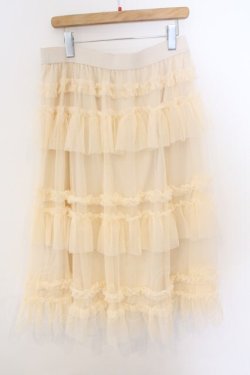 画像2: FLC / 星名桜子 HSティアードスカート 4L アイボリー O-26-03-06-011-LO-SK-IG-OS