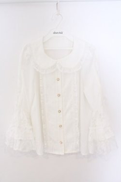 画像1: axes femme kawaii / レーシー姫袖ブラウス M シロ O-26-03-06-012-AX-BL-IG-OS