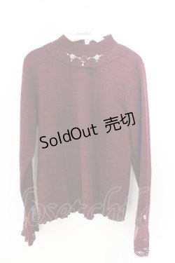 画像1: axes femme / バラモチーフ使いプルオーバー M ワイン O-26-03-06-024-AX-TO-OW-OS