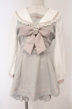 画像1: LIZ LISA / セーラーカラーセットアップ  グレー×シロ O-26-03-06-003-LO-OP-IG-OS