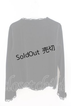 画像2: PINK HOUSE / ベロアチュールレースカーディガン M クロ O-26-03-06-026-LO-TO-OW-OS