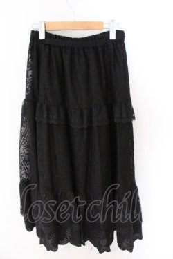 画像3: axes femme / ティアードコットンレーススカート F クロ O-26-03-06-028-AX-CO-OW-OS