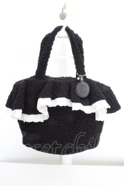 画像1: axes femme / ボアファーフリルトート  クロ O-26-03-07-035-AX-BG-OW-OS